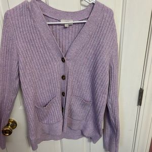 Purple button up cardigan from The Loft in size medium
